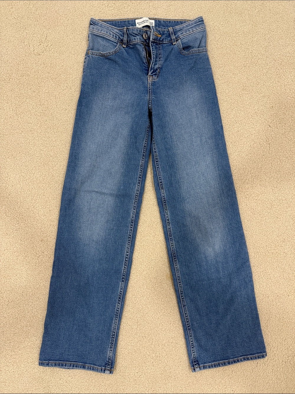 abercrombie kids High Rise Wide Leg Denim Jeans - Blue